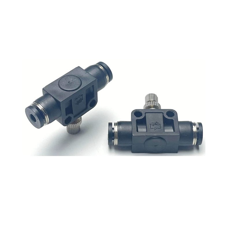 VETLEY Pneumatic SCF Series 1/8 Inch Tube OD Air Flow Control Valve,Union Pneumatic Speed Control Flow Controller SCF-1/8(Pack of 2) - Image 2